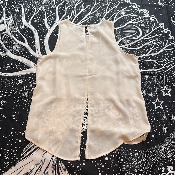 Monteau cream white laced top boho style size S small - Picture 5 of 7